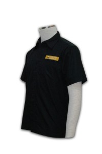 R060 量身訂造恤衫尺寸  自訂酒店制服襯衫  黑色恤衫點襯專門店